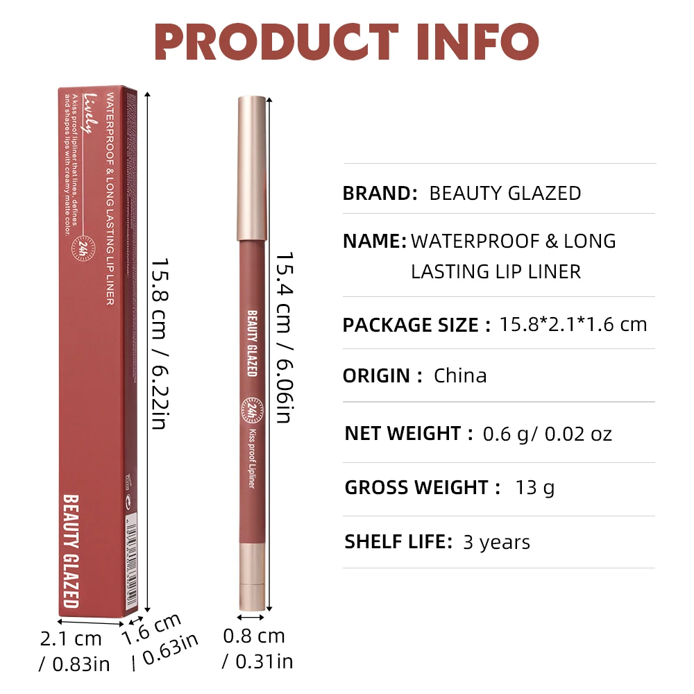 Matita per labbra in velluto opaco con tavolozza per artisti da 8 colori |   Finitura opaca impermeabile e non appiccicosa a lunga durata, punta precisa per affilare