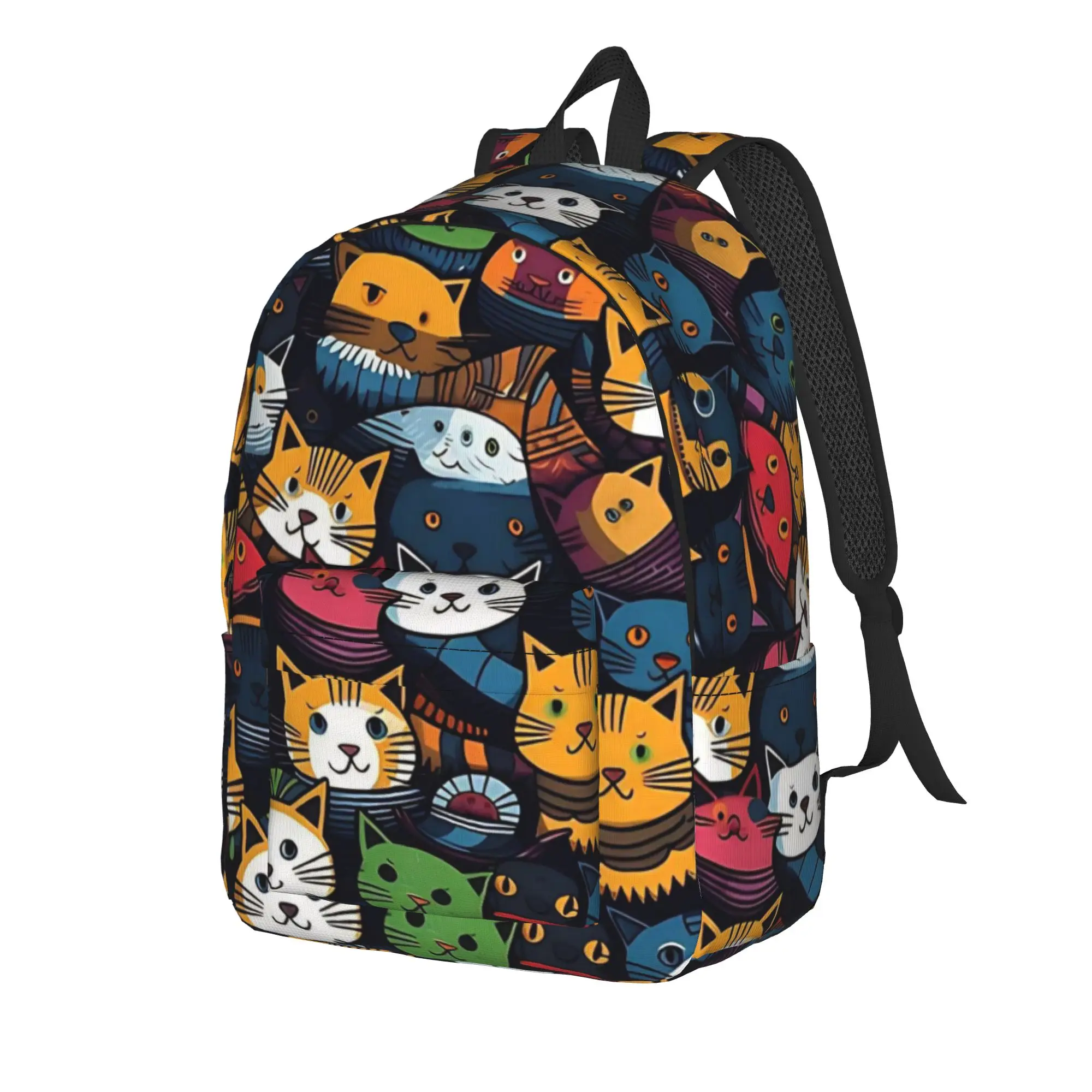 Kitty Joke The Cat's Zen Garden  Backpack for Men Women Teenage Student Business Daypack Cats Pattern College Shoulder Bag Gift