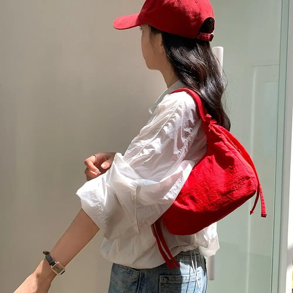 

Versatile Korean Style Nylon Bow Underarm Bag Bowknot Pure Color Oxford Cloth Shoulder Bag Simple Large Capacity Handbag Women