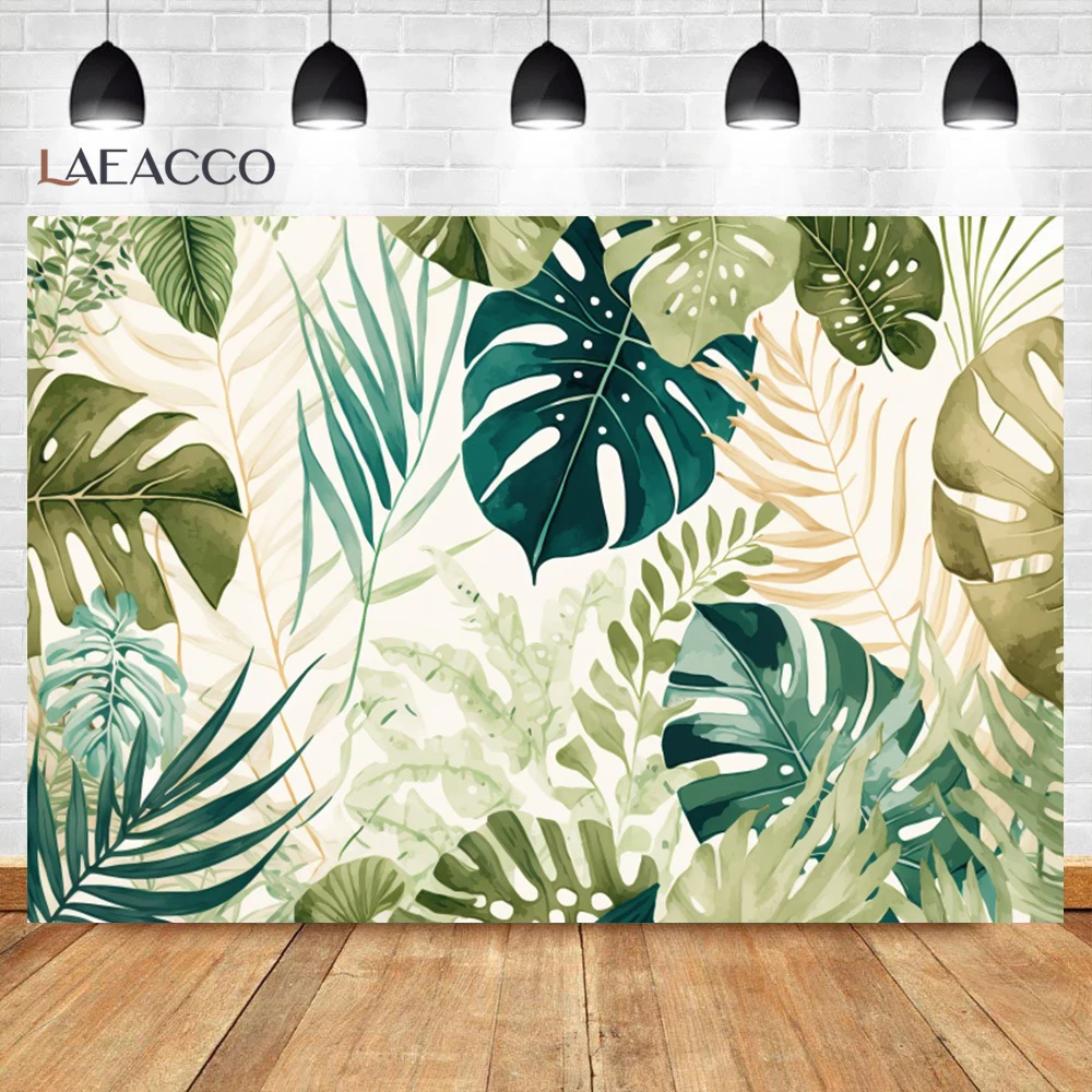 Tropical Palm Leaves Digital Print Backdrop Summer Jungle Nature Outdoor Video Shooting Backgrounds Photo Booth Props Photocall