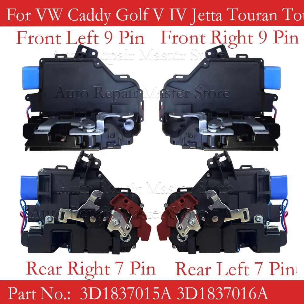 Siłownik zamka przednich tylnych lewych i prawych drzwi do VW Touran Caddy Jetta Golf5 Seat Toledo Skoda Octavia Touareg Cayenne 9 Pin 7 Pin — zdjęcie 3