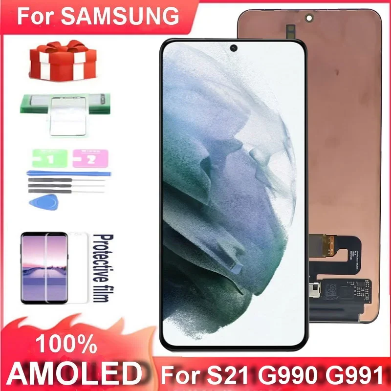 

ЖК-дисплей AMOLED S21 диагональю 6,2 дюйма для Samsung S21 5G G990F G991F G991U G991B/DS, ЖК-дисплей, сенсорный экран, цифровая сборка с битым пикселем