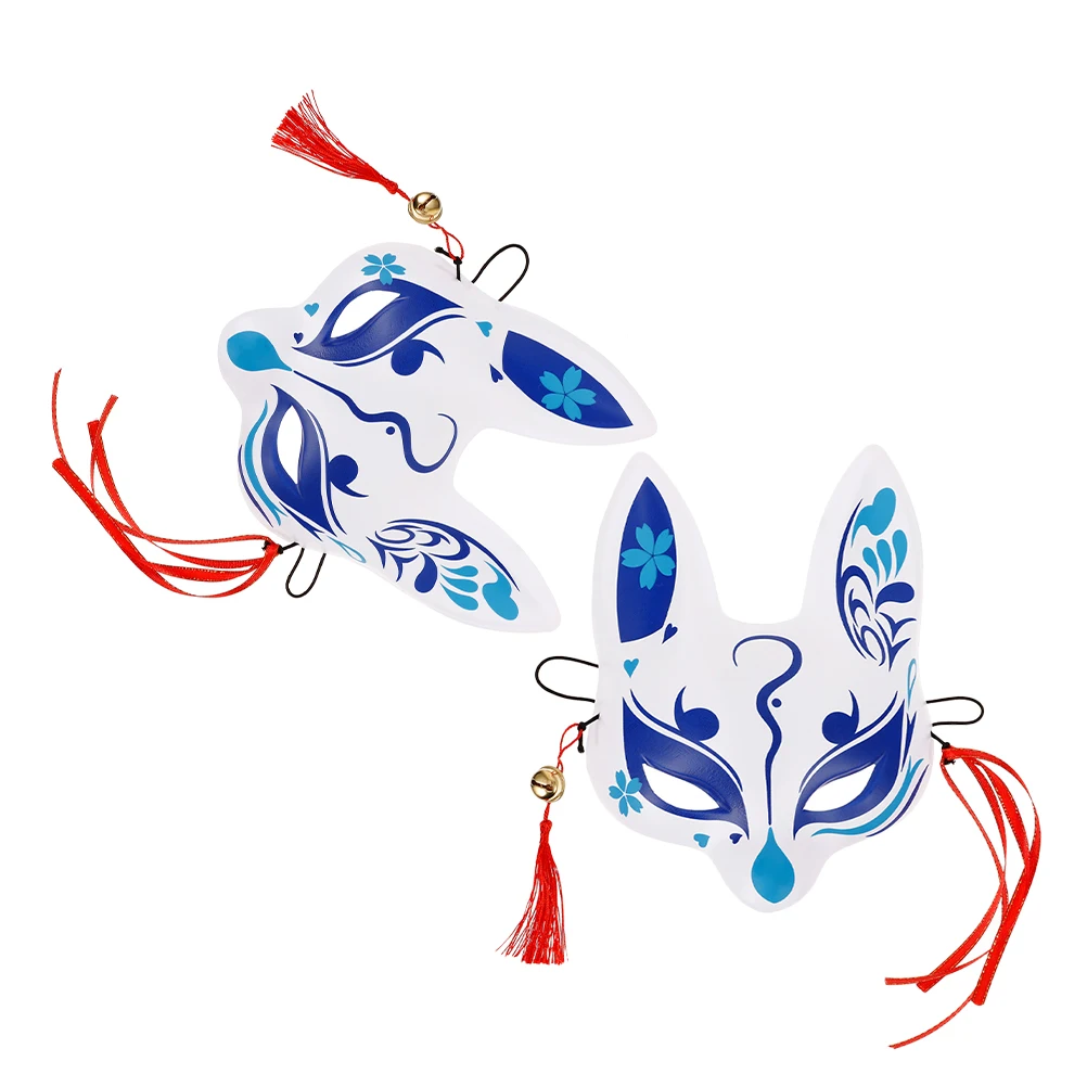 

2pcs Half Up Japanese Style Cat PVC Animal Cat Masks Costume Mask for Cosplay Party Japanese Mask Stage Show
