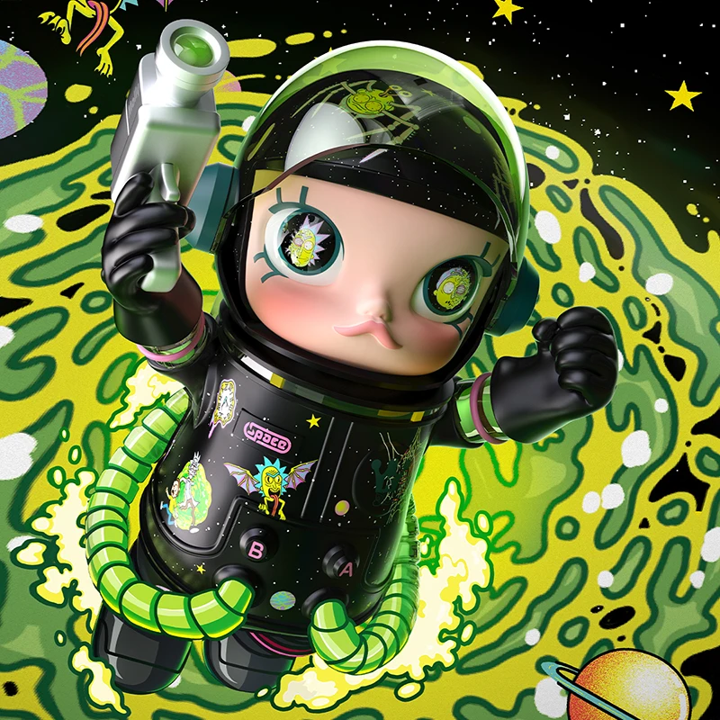 POP MART MEGA SPACE MOLLY 400% ซีรีส์ริคแอนด์มอร์ตี้ กล่องสุ่ม ของเล่นตุ๊กตา น่ารัก อนิเมะ ฟิกเกอร์ ของสะสม ของขวัญ