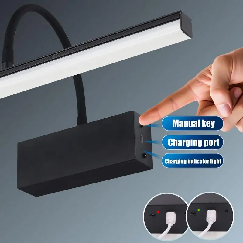 Picture Lights For Wall Wall Picture Light Rechargeable With Remote 3 Color Modes Wireless Dimmable LED Lamp With Timer For