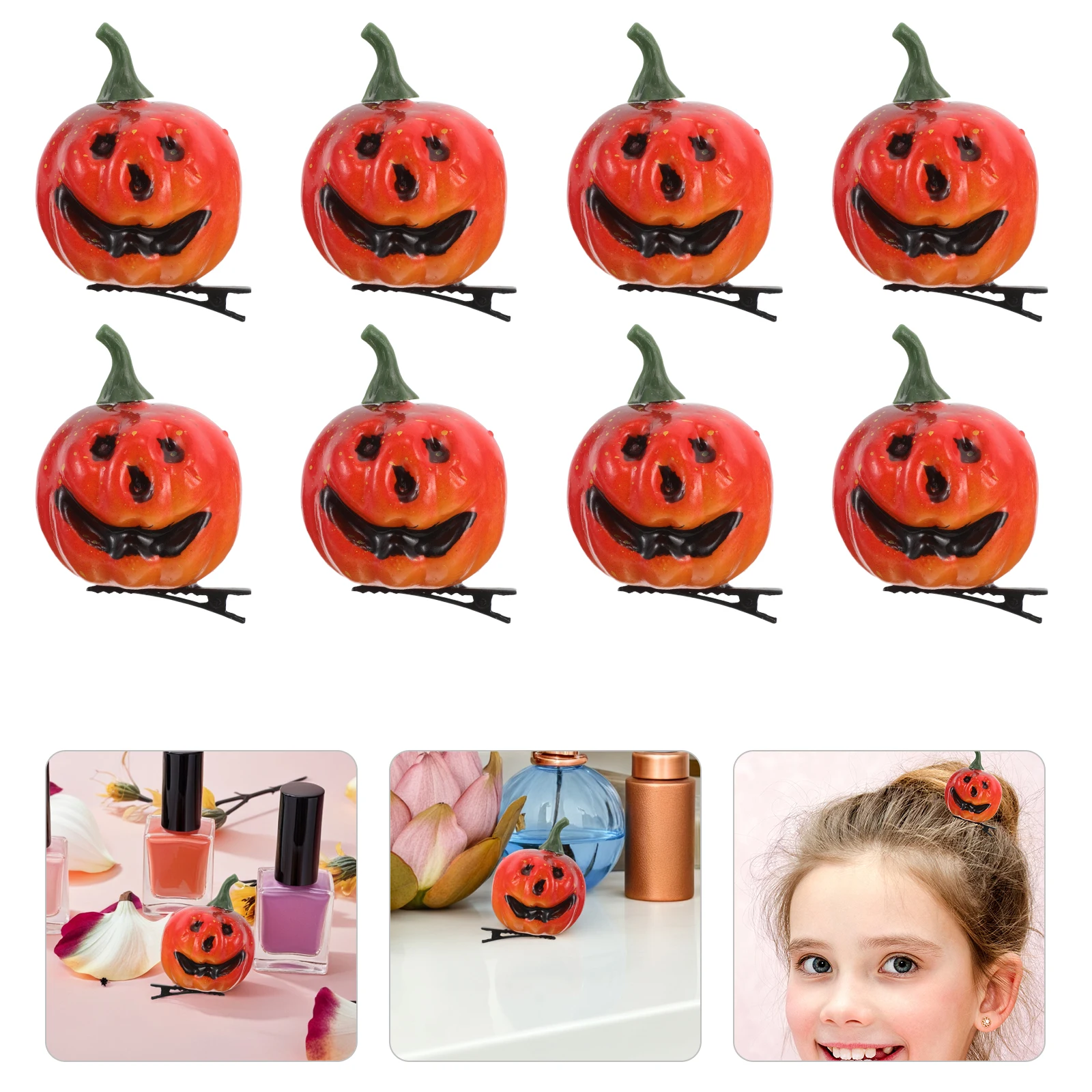 

10 Pcs Halloween Pumpkin Hairpins Cute Accessory Three-dimensional Cosplay Cartoon Clips Plastic Gothic Accessories Child