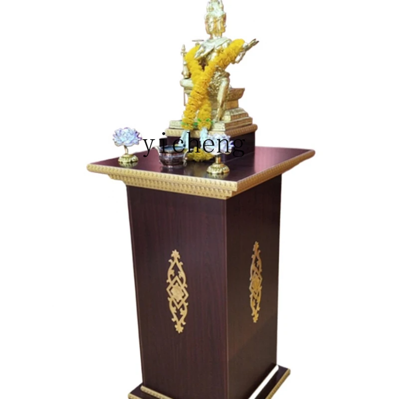 YY Four Sides Buddha Statue Enshrine Sets Amulet Altar Wooden Buddha Shrine Buddha Statue