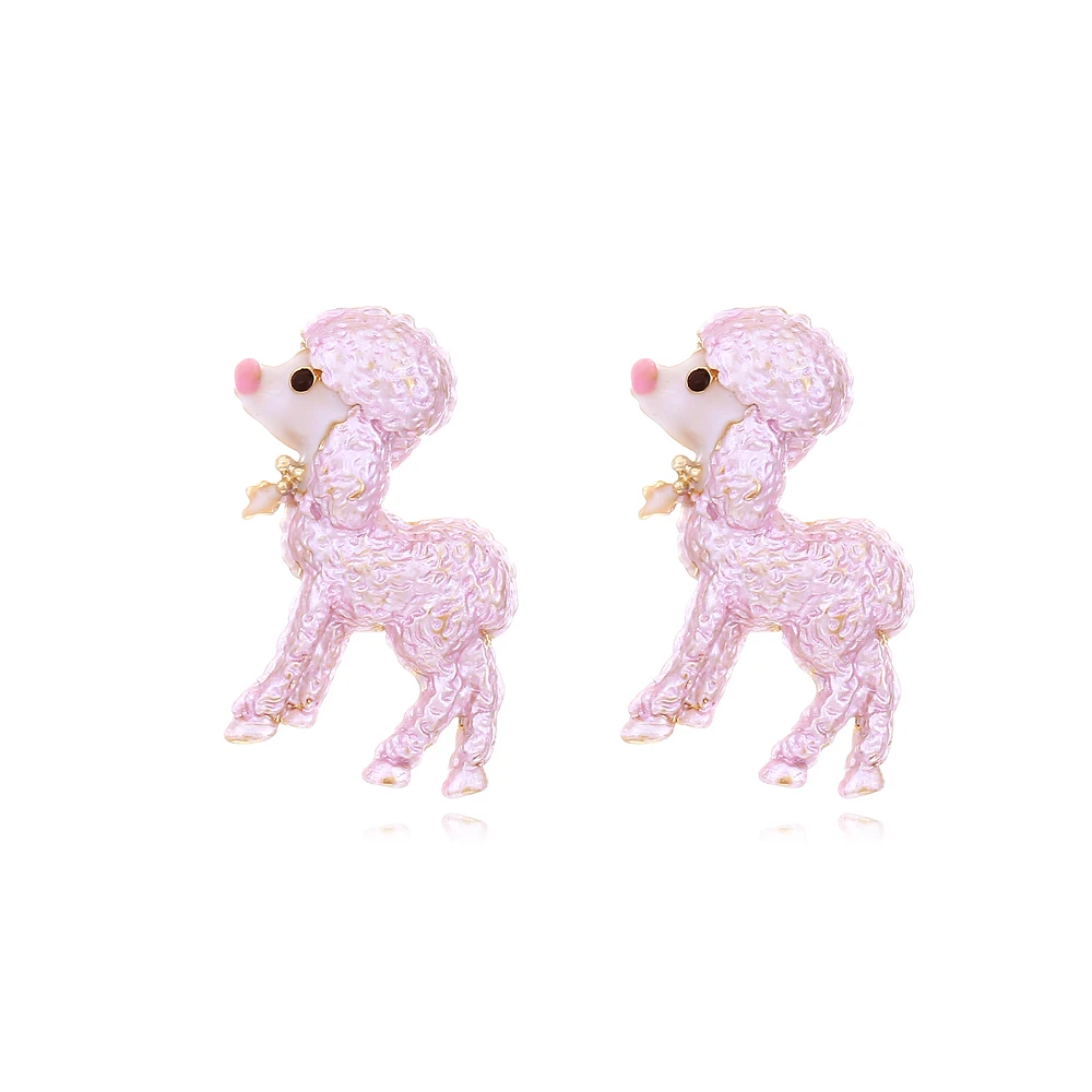 

Personalized Cute Alloy Thin Coated Poodle Fun Puppy Earrings