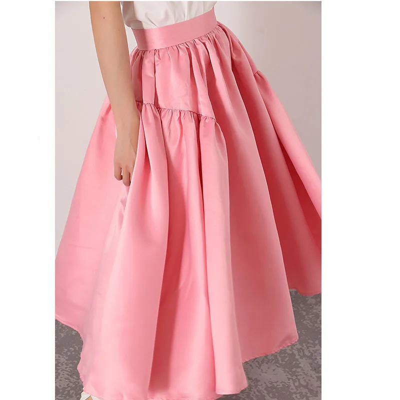 Women\'s Runway Fashion Spring Summer Designer Pink Skirt Female Autumn Winter High Waist A-line Skirt TB2743