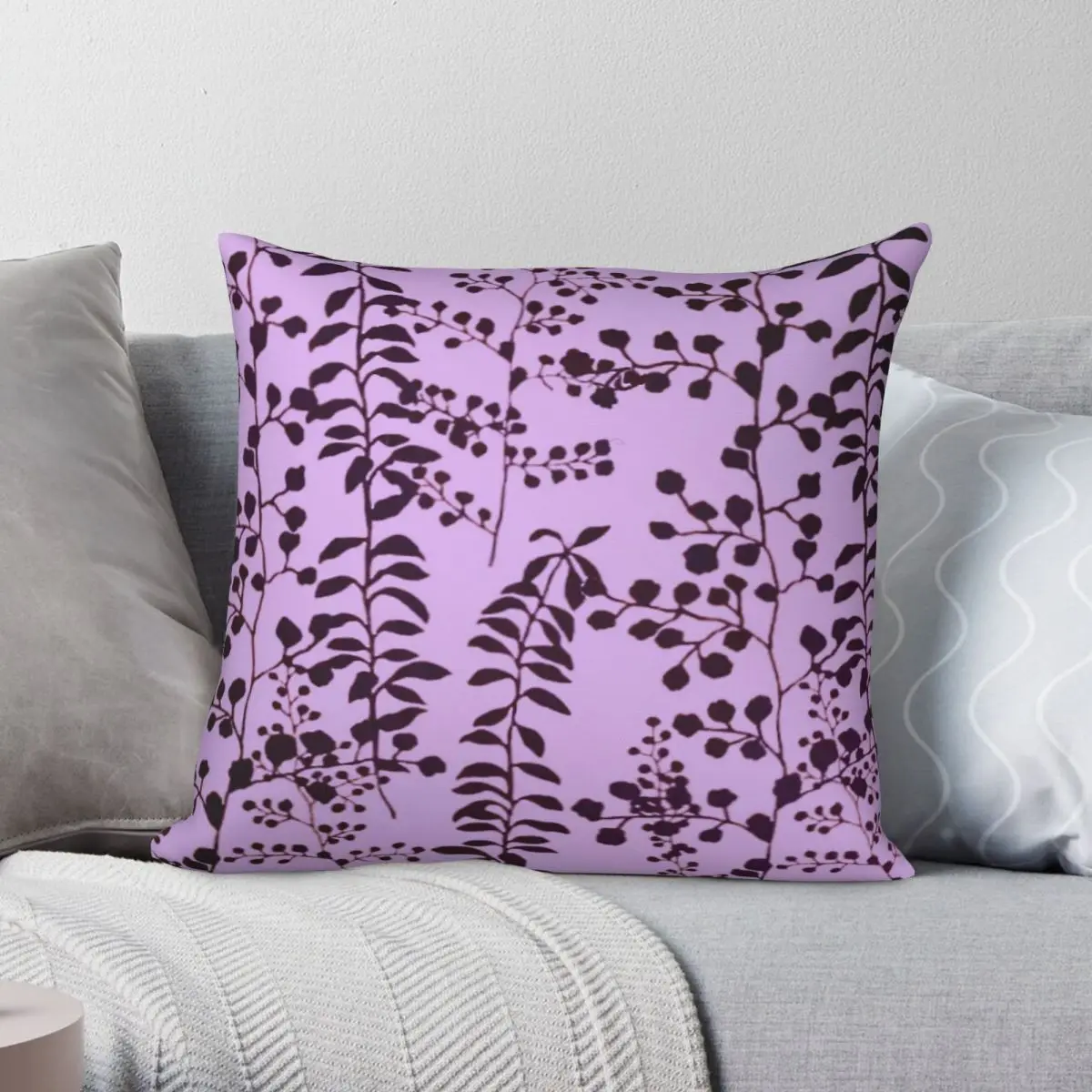 Purple's Cool Bella Swan Lavender Square Pillowcase Polyester Linen Velvet Creative Zip Decor Room Cushion Cover