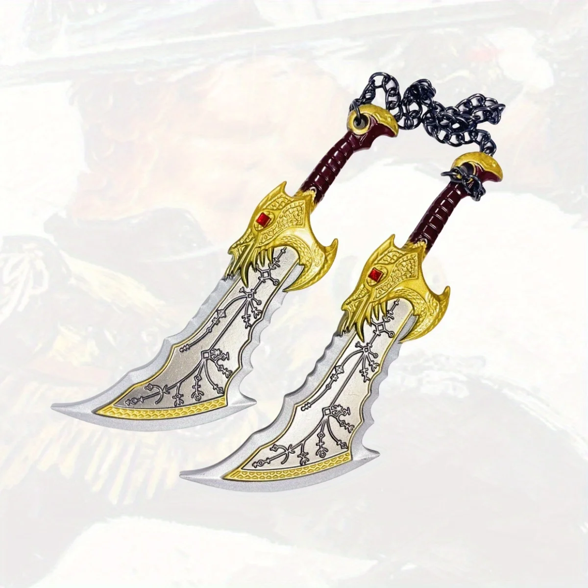 7,1 Zoll God of War Kratos Metall Katana Schwert Japanische Katana Original Samurai Säbel Ninja Messer Cosplay Zubehör Prop Spielzeug