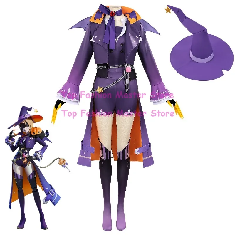 Disfraz de Cosplay de Eggy Party Shadow Claw Vantia Cat Girl, Traje con Capa Morada, Conjunto Completo para Halloween, Carnaval, Comic Con, Anime Cosplay