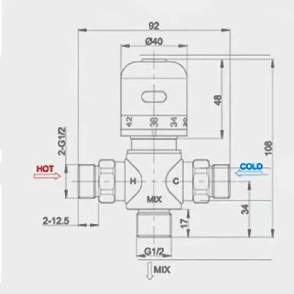 

Латунный смесительный клапан DN15, безопасная душевая система, комфортные функции пользователя, встроенное температурное устройство для систем горячей воды