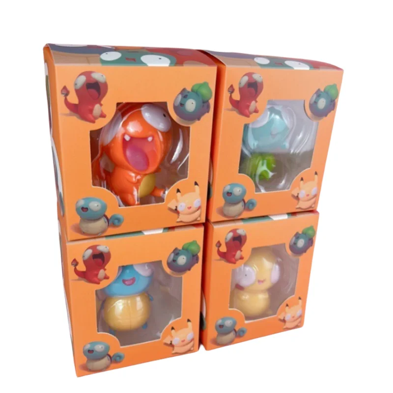Pokémon anime figura de ação bonito olhos grandes engraçado charmander bulbasaur modelo ornamentos alto valor carro decoração para casa brinquedos do miúdo presente