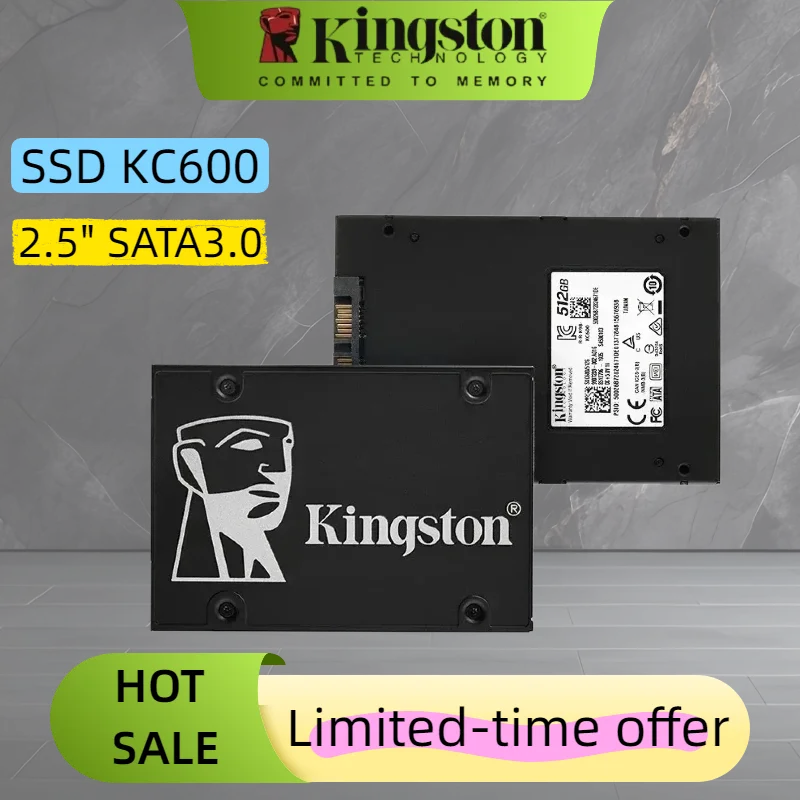Kingston SSD KC600 Solid State Drive 2.5" SATA 3.0 512GB 1TB 2TB 3D TLC internal Hard Drive for Laptop and Desktop Computer