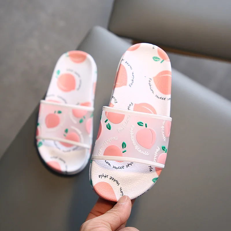 Cartoon Fruit Parent-child Slippers Summer Comfort Non-Slip Home Children Slippers Boys Girls Soft Sole Indoor Bathroom Shoes