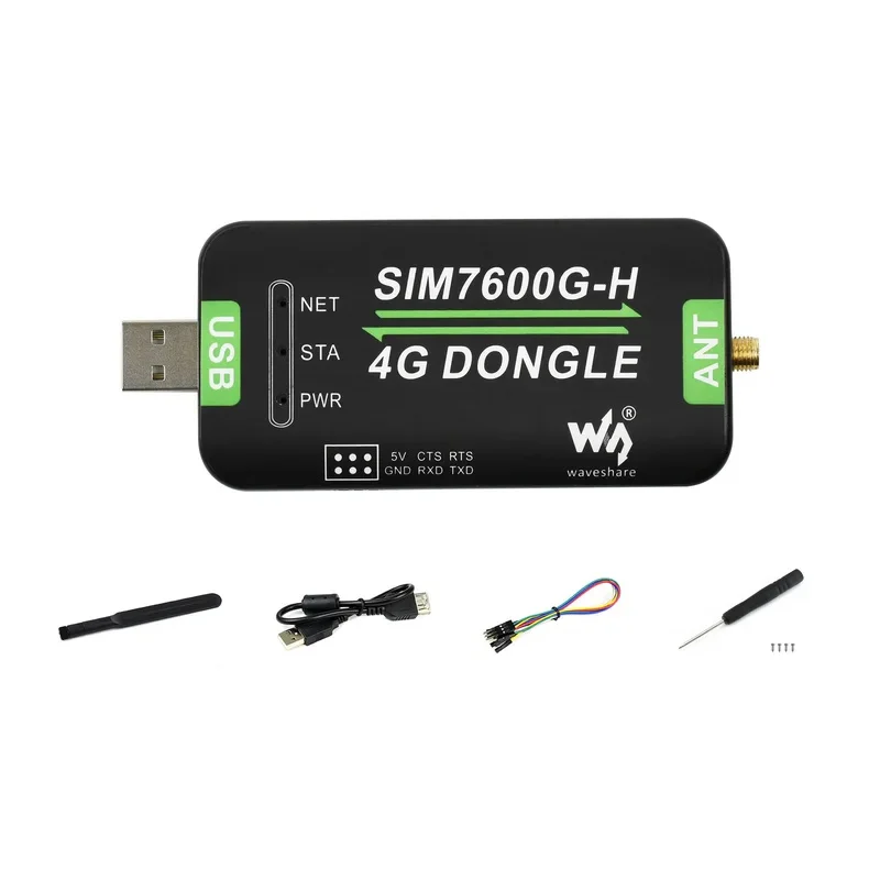 【Official Guarantee】Waveshare SIM7600G-H 4G DONGLE, Raspberry Pi LTE/SIM GNSS Positioning, Global Band Support PC/Raspberry Pi