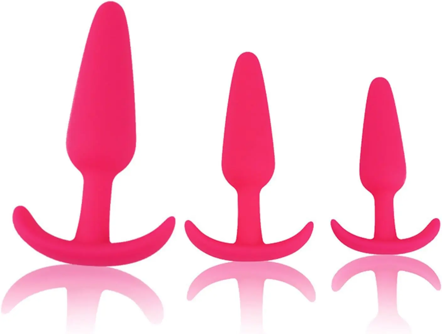 Smooth Silicone Anal Plug Set 3PCS Couple Pleasure Waterproof Butt Plug Set Adult Sex Toy