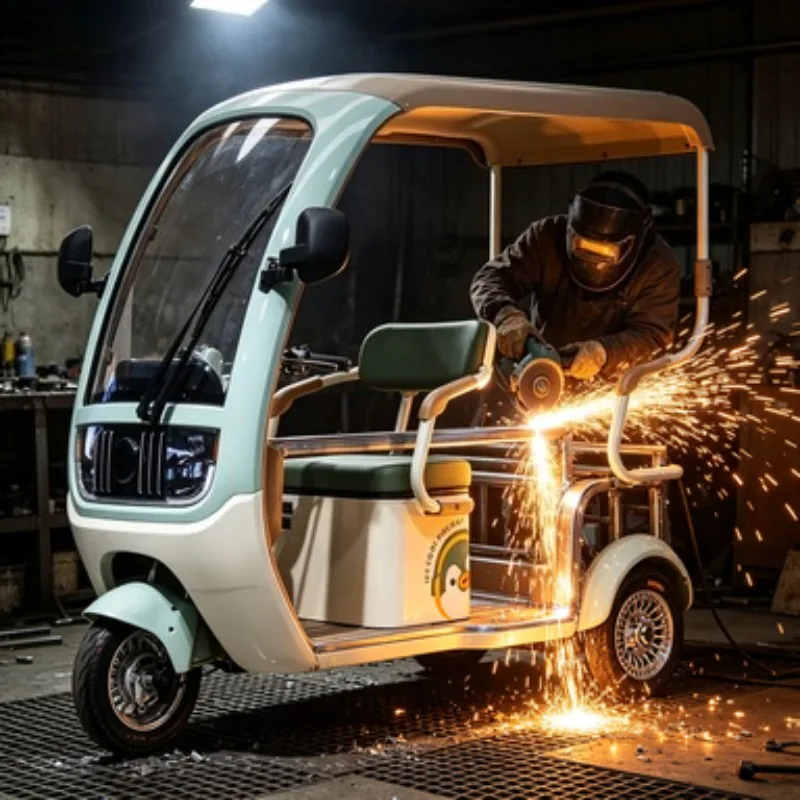 1.5m Three-Wheel Electric Bicycle Open Body Adult Electric Tricycle with 60v Voltage Steel Mountain Passenger Cargo Tricycle
