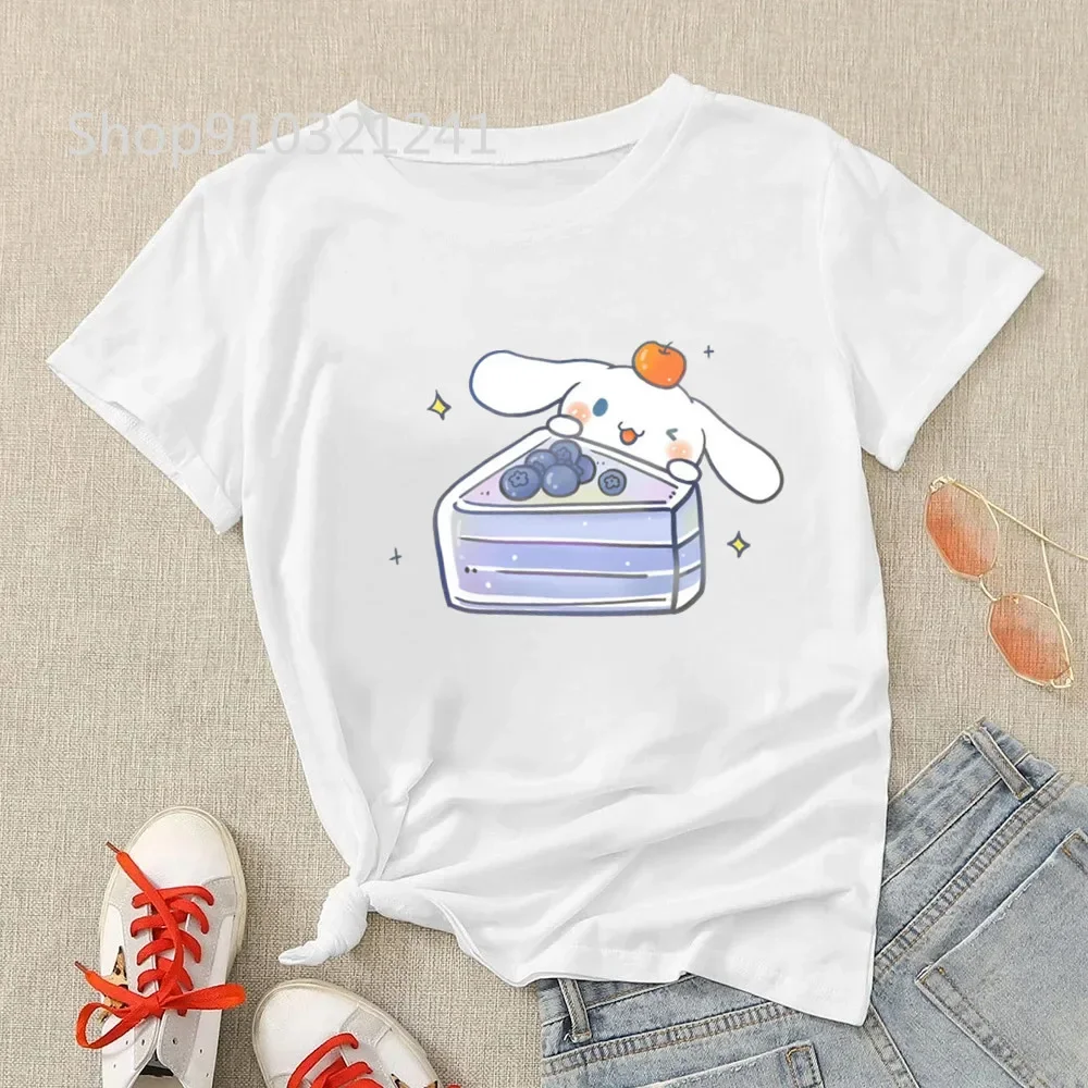 Nieuwe Japan Stijl Kuromi Pochacco Cinnamoroll Melodie Korte Mouw Kawaii Kleding Tshirt Meisje Zomer Losse Originele Zoete Y 2K Top