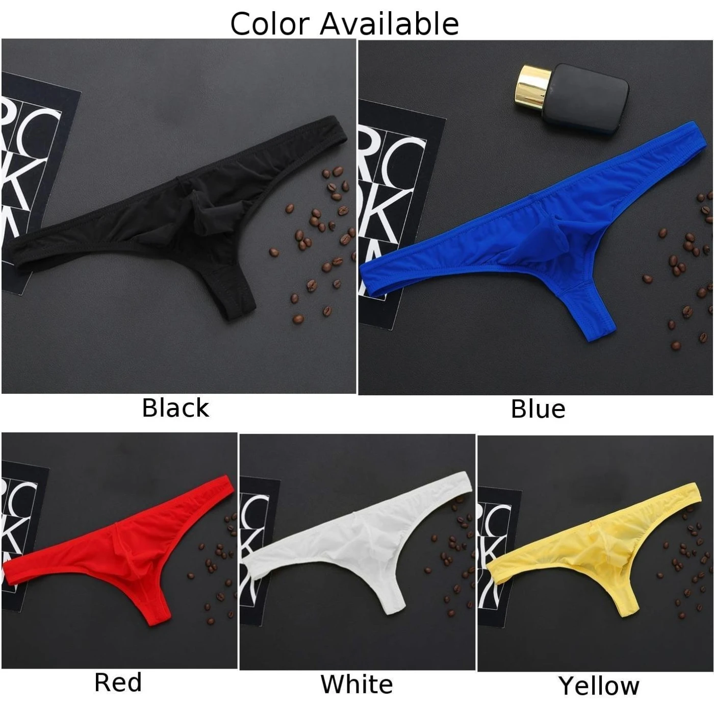 Стринги мужские прозрачные с низкой посадкой, тонкие дышащие трусы-танга из вискозы, однотонное нижнее белье