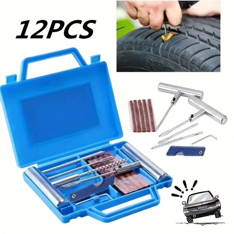 

10/12PCS Auto Tire Repair Set Puncture Repair Tools Car Van Motorcycle Bike Emergency Heavy Duty Tubeless Tire Repair Rivet Set