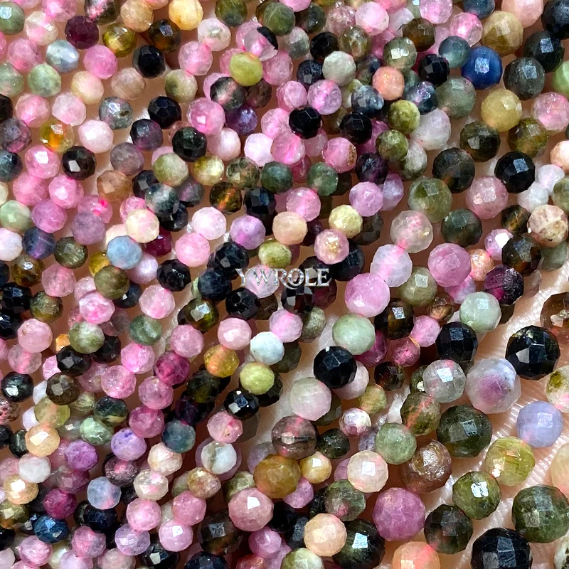 Faceted Round 2 3 4mm Natural Stone AA African Turquoise Spacer Beads for Jewelry Making Diy Bracelets Charms Accessories 15''