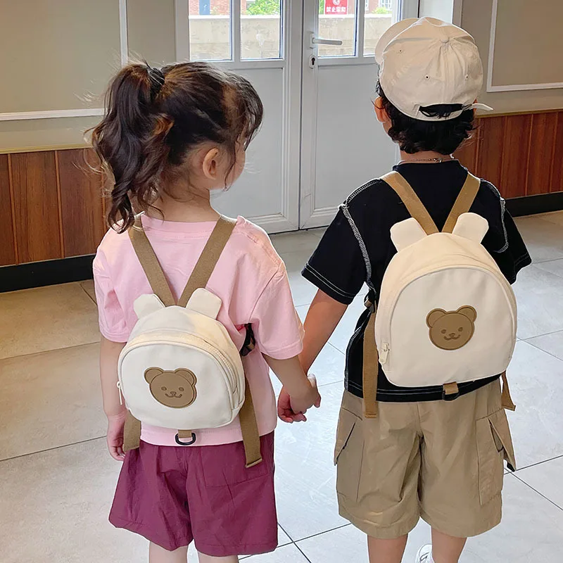 Kindergarten Children Cartoon Bear Backpack Baby Canvas Harness Backpack Girl Schoolbags Kids Cute Backpack Mochila Escolar Niña