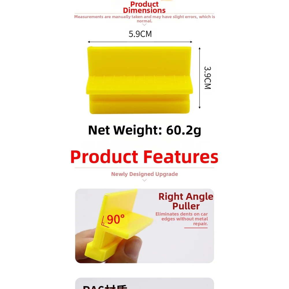Right Angle Puller Dent Repair Kit Non-damaging Paint Protection PA6 Nylon Material Paint Safe DIY Auto Repair