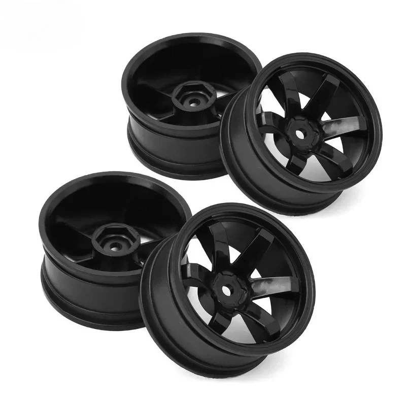 4개 52mm 1/10 RC 온로드 드리프트 레이싱카 플라스틱 휠 림 휠 허브 타미야 XV02 교쇼 HSP HPI 사쿠라 트렉스용