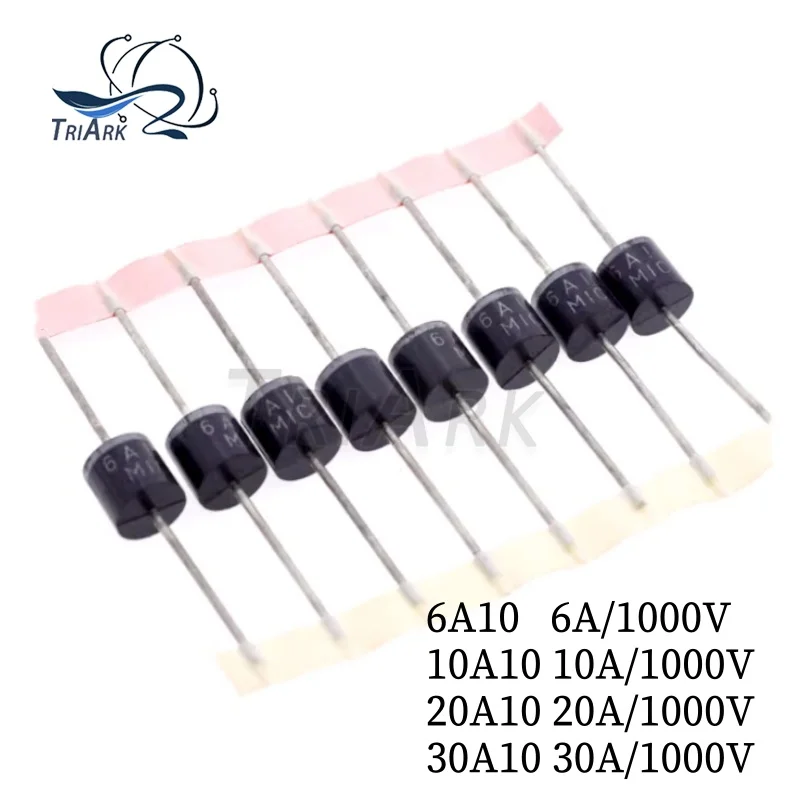 10/20 قطعة 10A10 6A10 20A10 30A10 R-6 1000V 1KV 6A 10A 20A 30A DIP محوري المعدل ديود عالية الطاقة المعدل ديود