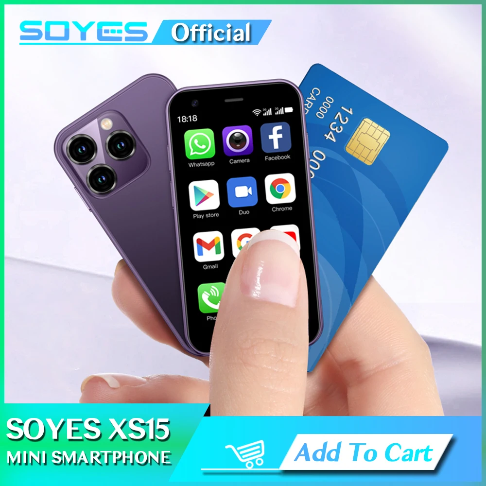 

SOYES XS15 Ultra-thin 3.0" Small Phone 2GB RAM 16GB ROM Android8.1 Dual SIM Standby With Play Store BT Wifi GPS 3G Cell Phone