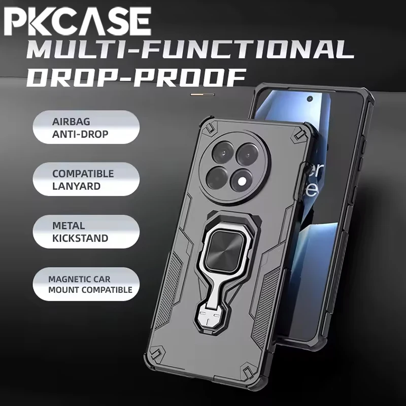 PKCASE Shockproof Ring Bracket Phone Case For One Plus 15R 15T 15 13R 13T 13S 13 Stand Cover For One Plus Ace 6 6T 5 Pro Ultra