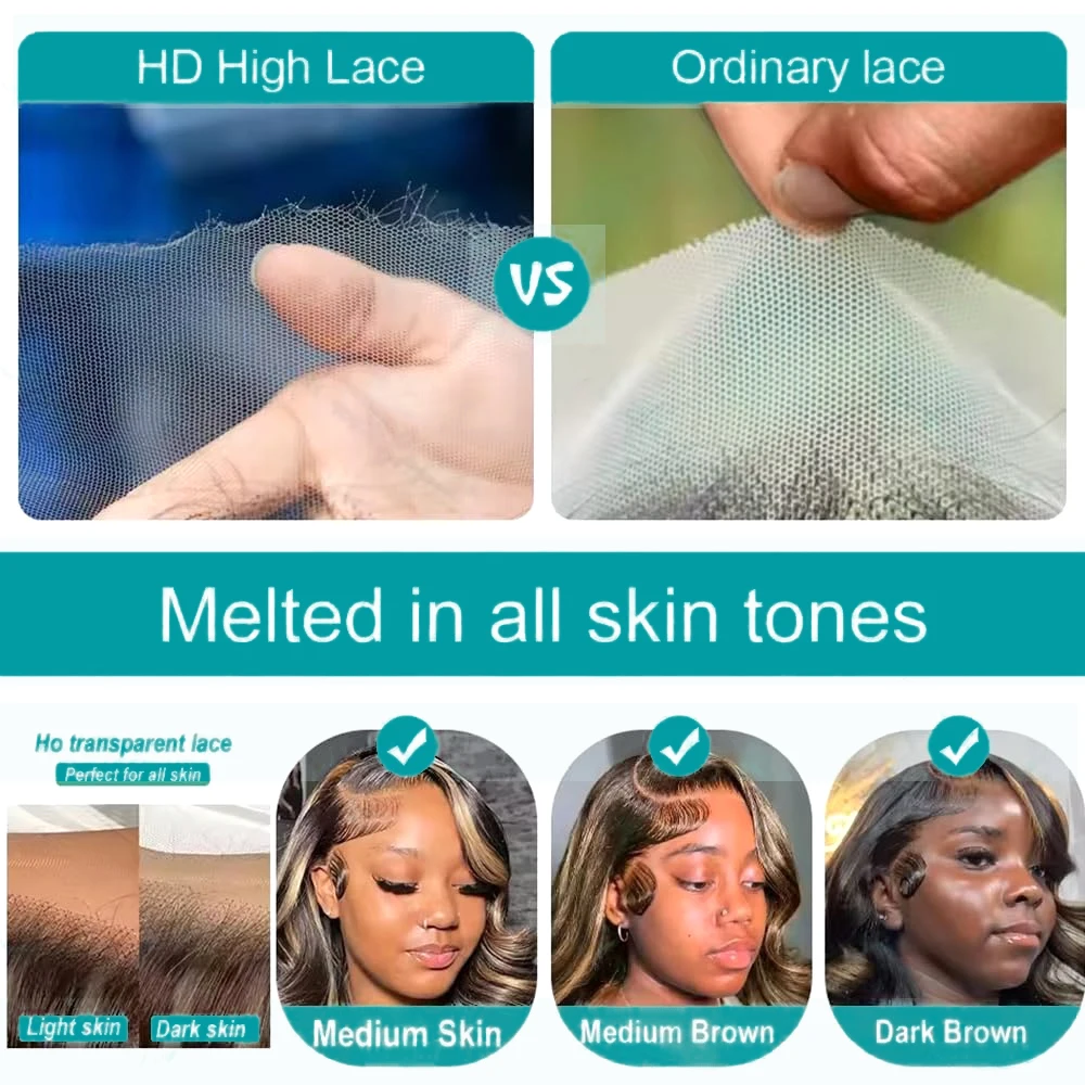 قسط الشوكولاته البني الملونة 13x4 HD الدانتيل الجبهة خصلات الشعر المستعار الإنسان 46 بوصة طويلة الخام الهندي شعر طبيعي مفرود الباروكات الأمامية #6