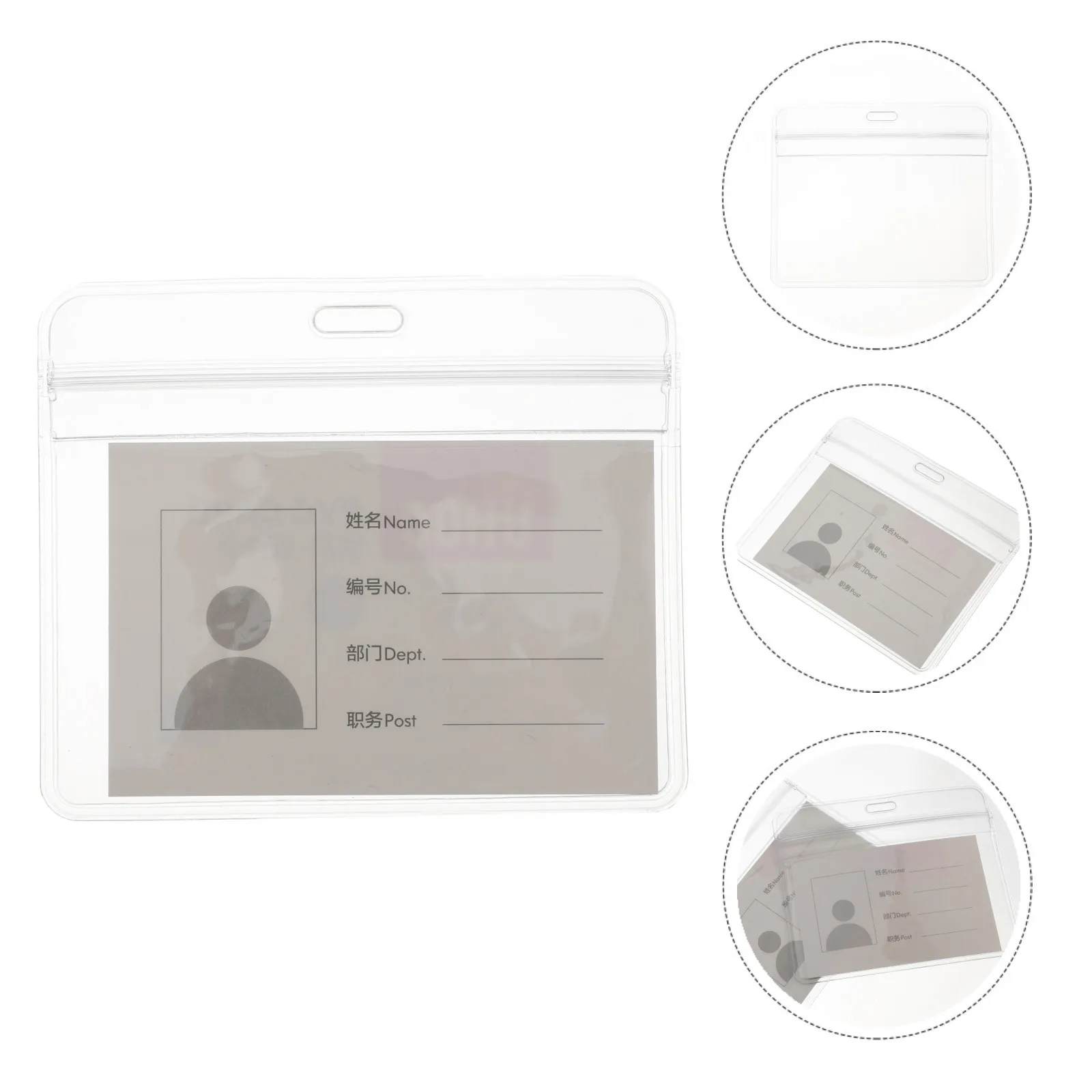 

10 шт. прозрачных водонепроницаемых держателей для бейджей из ПВХ, портативные чехлы для ID-карт, подвесные бирки для сотрудников, защитные бейджи для работы