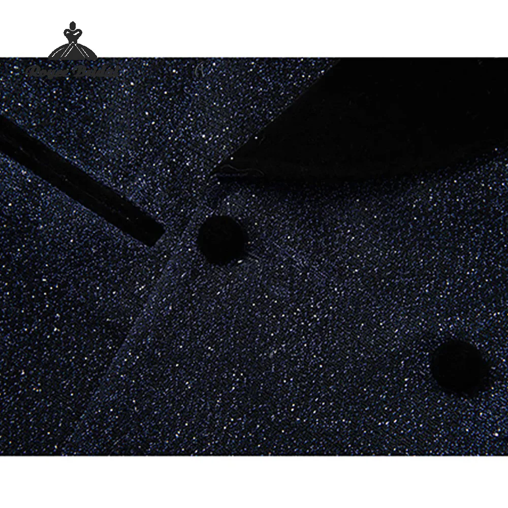 Sparkly Navy Sequin Two Piece Men's Suit Wedding 2026 Shawl Lapel Evening Prom Suit Customized trajes para hombre