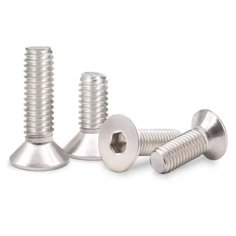 1/5/10/50pcs M1.6 M2 M2.5 M3 M4 M5 M6 M8 304 A2 Stainless Steel GB70.3 Hexagon Hex Socket Head Flat Countersunk Allen Bolt Screw