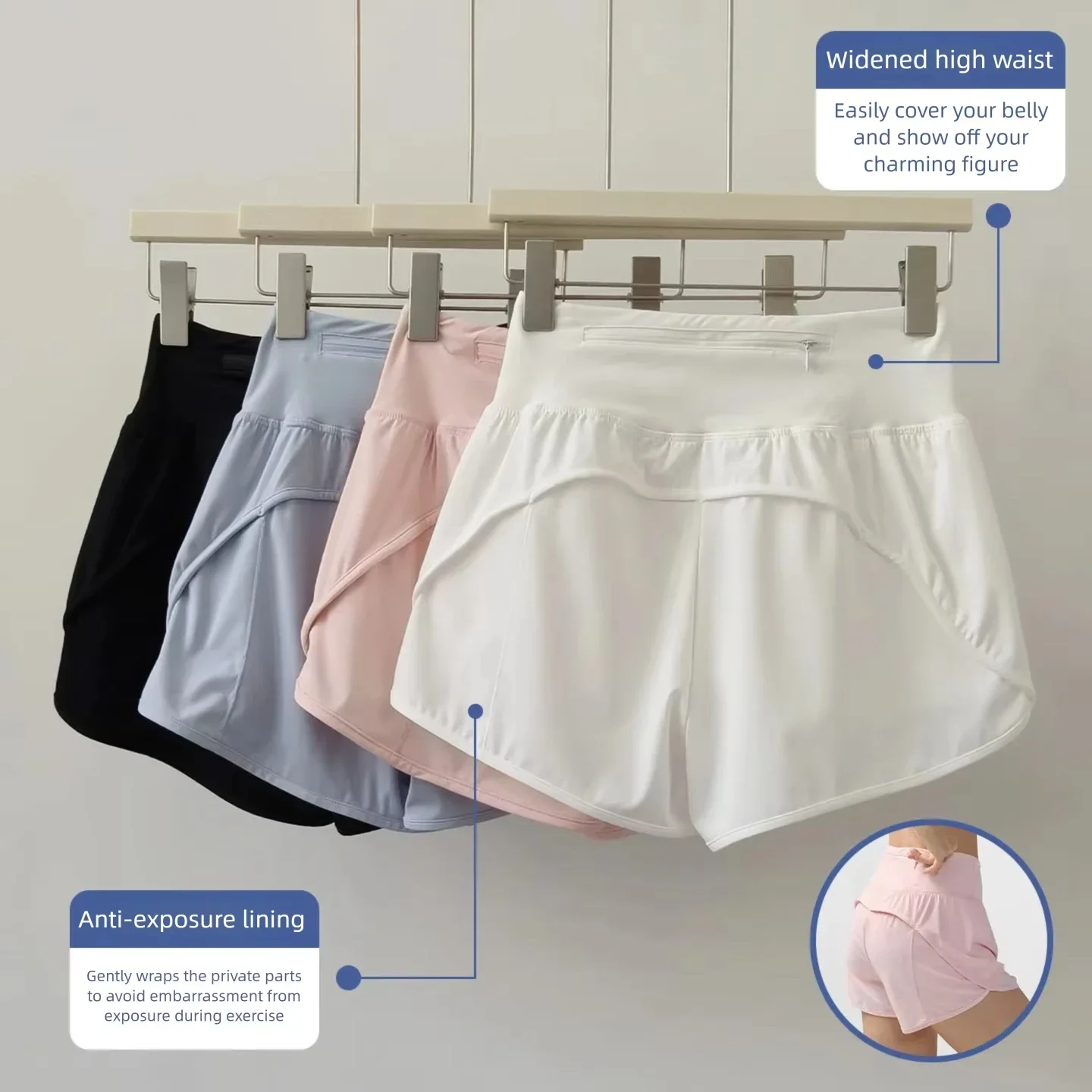 High-Waisted Women Sports Shorts Loose Fit Quick-Drying Breathable Yoga Fitness Pants Anti-Exposure Running Three-Quarter Length