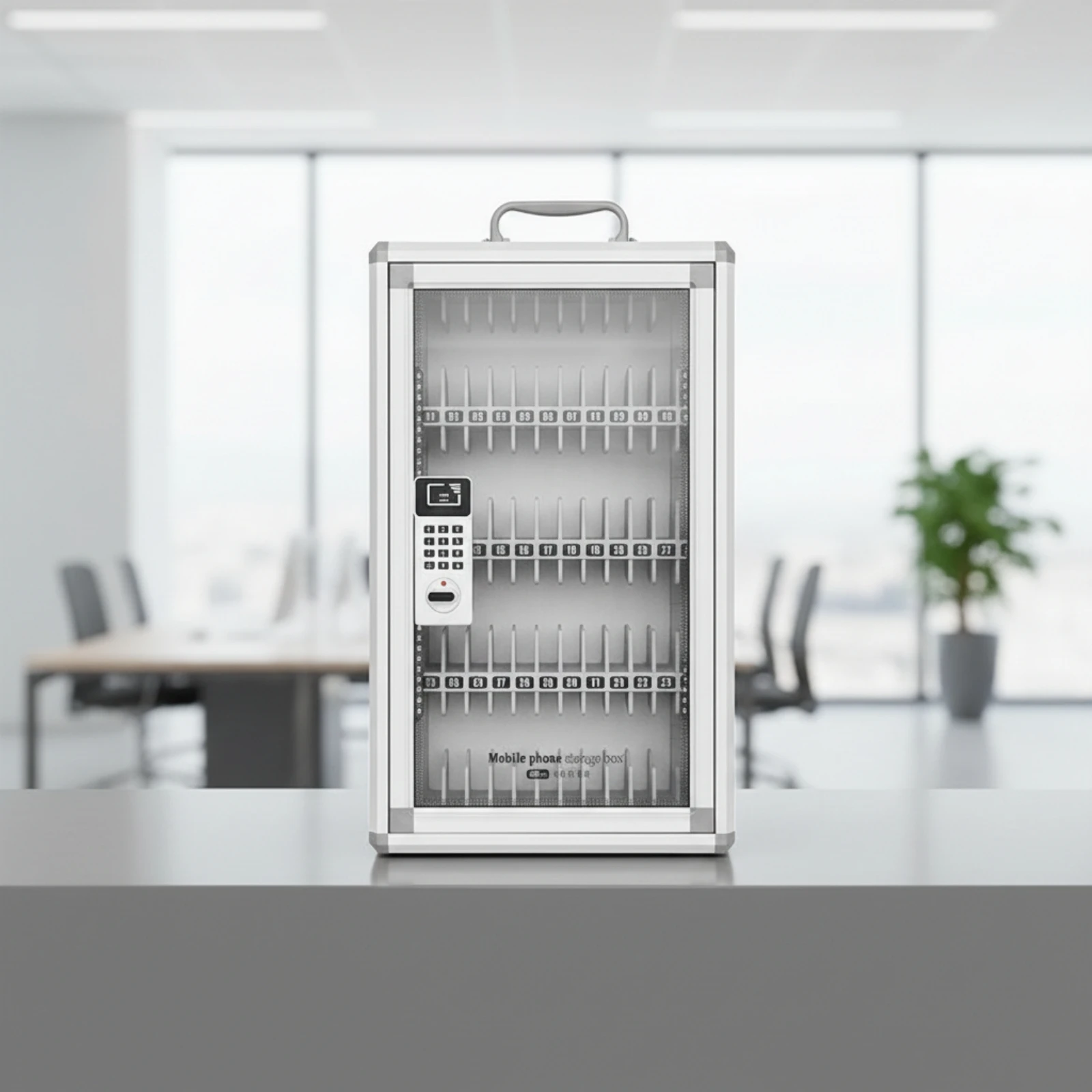 Aluminum Alloy Phone Storage Cabinet Ventilated Cell Phone Storage Cabinet with Slots Portable Sturdy for Facility Managers