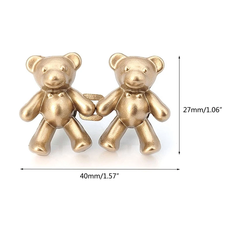 2 pçs destacável urso de metal apertar o botão da cintura para as mulheres saia calça jeans ajustável clipe de cintura pinos de metal