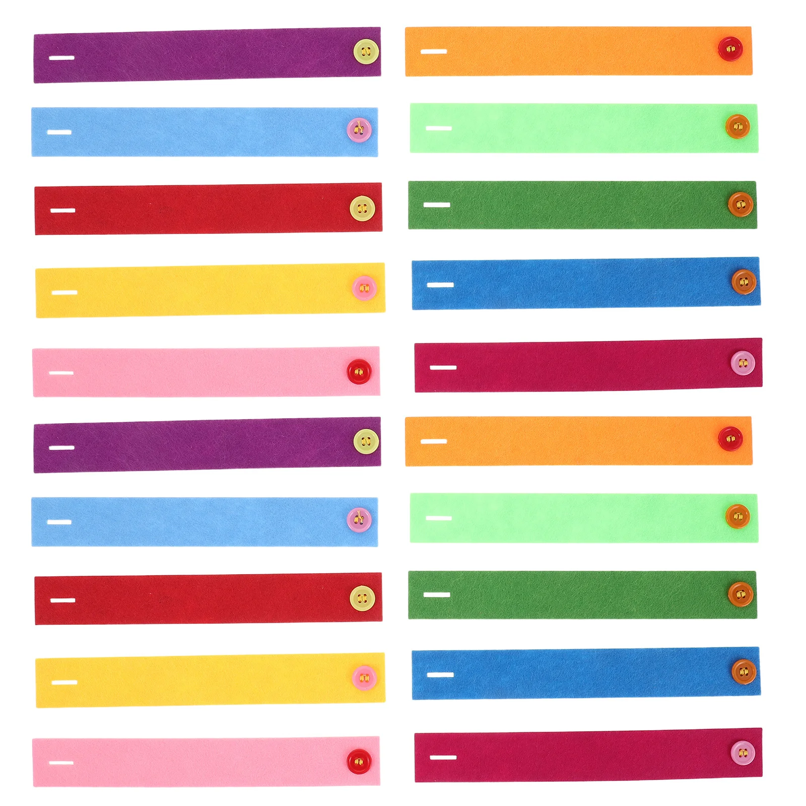 

40pcs Felt Button Wristbands Thin Solid Color For Kids Montessori Sensory Play Party Favors Classroom School Craft Diy Decor