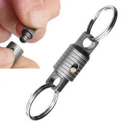 Portable Carabiner 24x9mm Titanium Alloy Car Keychain Ring With Locking Buckle For Camping Hiking Carabiner Keychain Parts