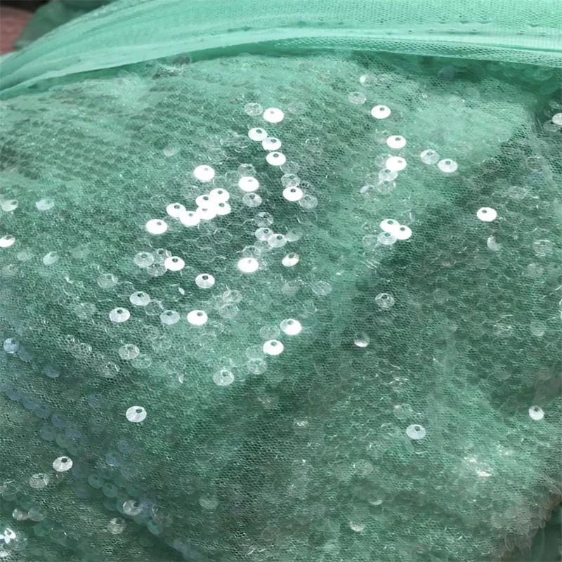 5mm Encrypted Translucent Sequin Mesh Fabric for DIY Sewing Evening Dress Performance Costume Clothing Fashion Material Cloth