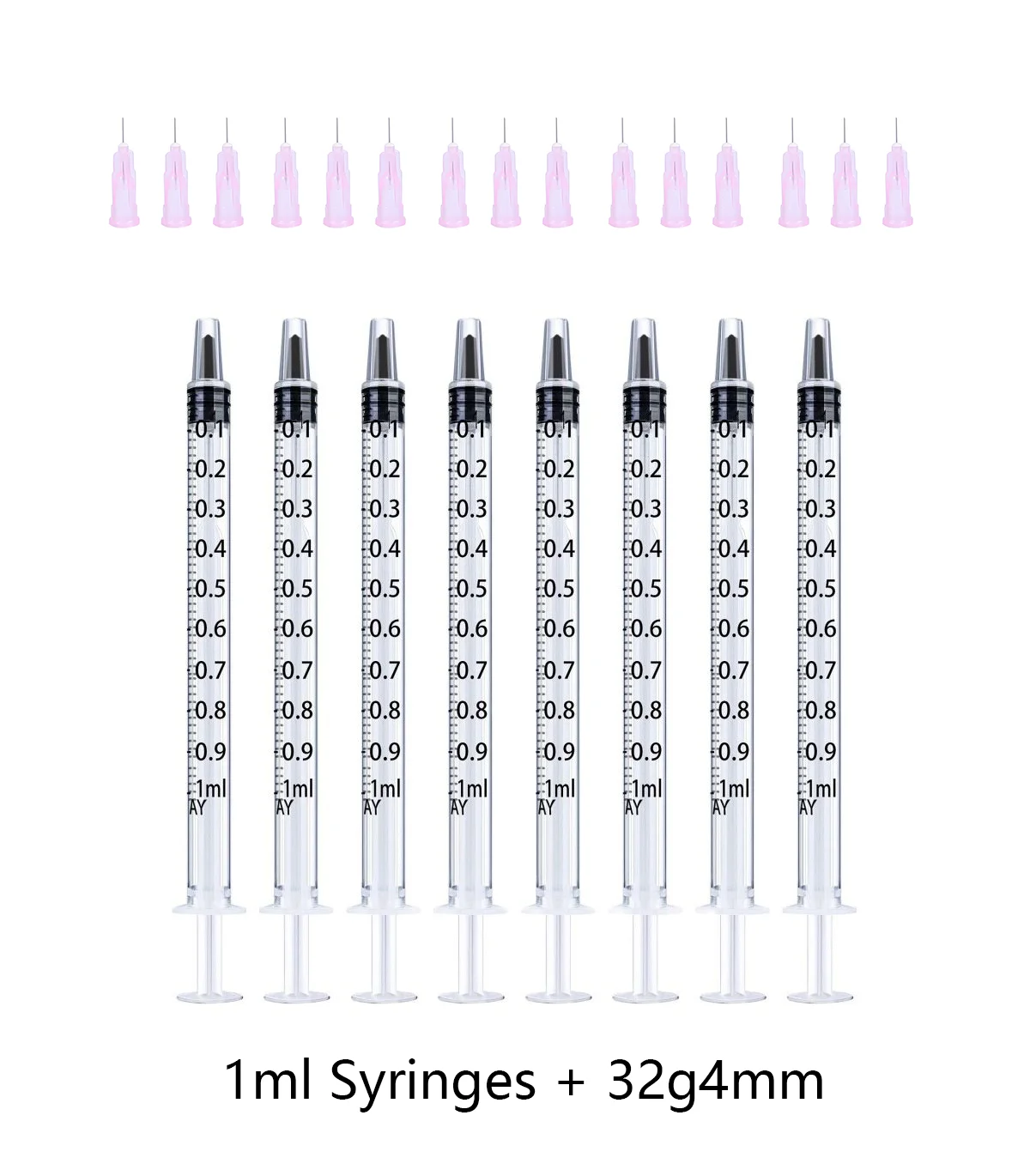 Imagem -03 - Agulhas de Injeção Descartáveis Agulhas de Desenho Ferramenta de Injeção Agulhas Pontiagudas Seringas 1ml 34g4 mm 32g4 mm 30g4 mm