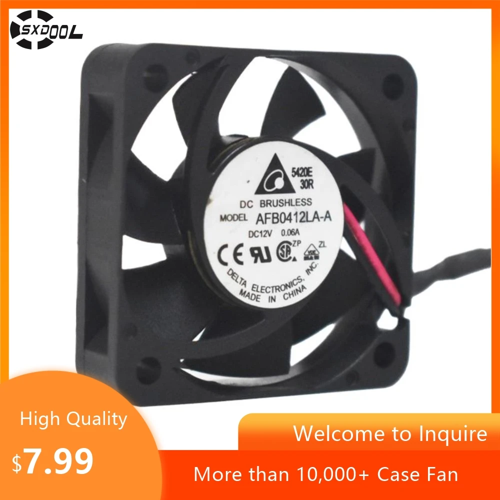 

40mm Axial Fan for Delta Fan 4cm AFB0412LA-A 40mm 12V Cooling Fan, Double Ball Bearing, 4.72 CFM, Low Noise