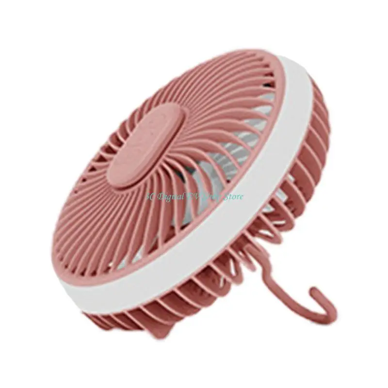 E74D Portable 3 مروحة خيمة سرعة الرياح مع سطوع مصباح LED LED التحكم عن بُعد معلقة مروحة سقف الخطاف لسيارة العربة المنزل