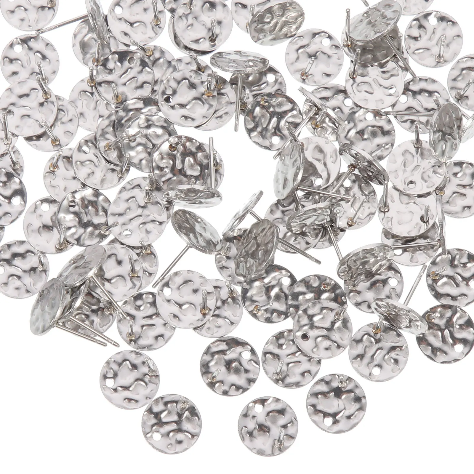 

100Pcs Stainless Steel Earring Posts Flat Round Hole Ear Studs DIY Jewelry Making Supplies Earring Posts Small Flat Earrings