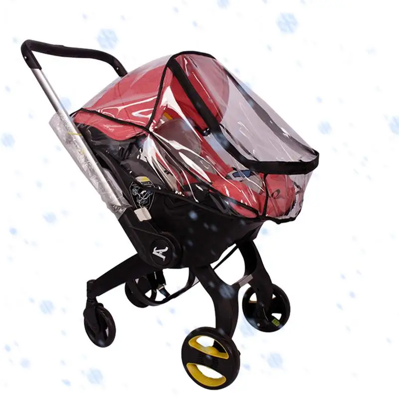 Waterproof Stroller Cover Travel Weather Shield With Side Ventilation Stroller Accessory Protect From Dust Snow Clear Visibility