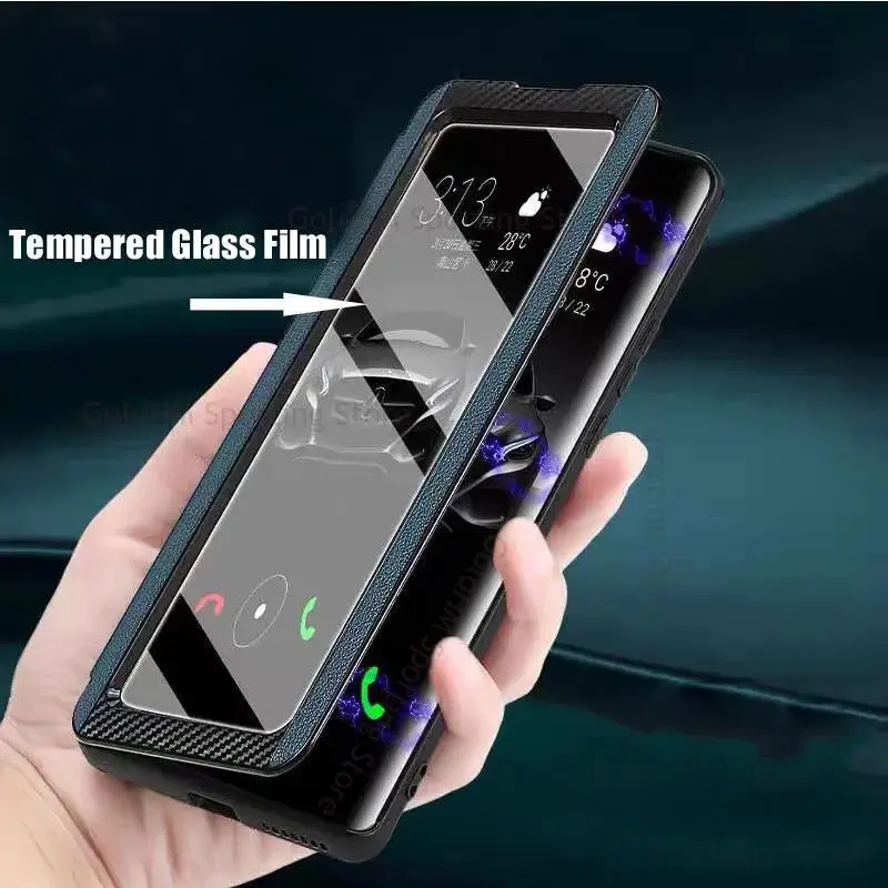 

Tempered Glass Film Leather Phone Case For vivo iQOO Z9 Turbo View Windows Book Stand Flip Cover For iqoo Z9x Z8 Z7 Z7i Z9 Turbo