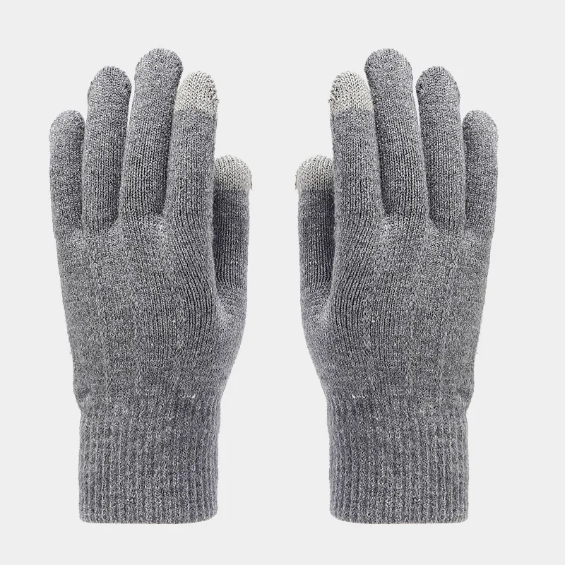 الكلاسيكية الصلبة الصوف بطانة متماسكة 3 قطعة مجموعة قبعة صغيرة وشاح النساء الرجال لمس قفازات الإناث الذكور الدافئة سميكة وشاح الشتاء #4